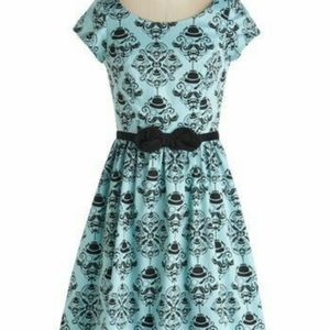 Novelty print retro style dress